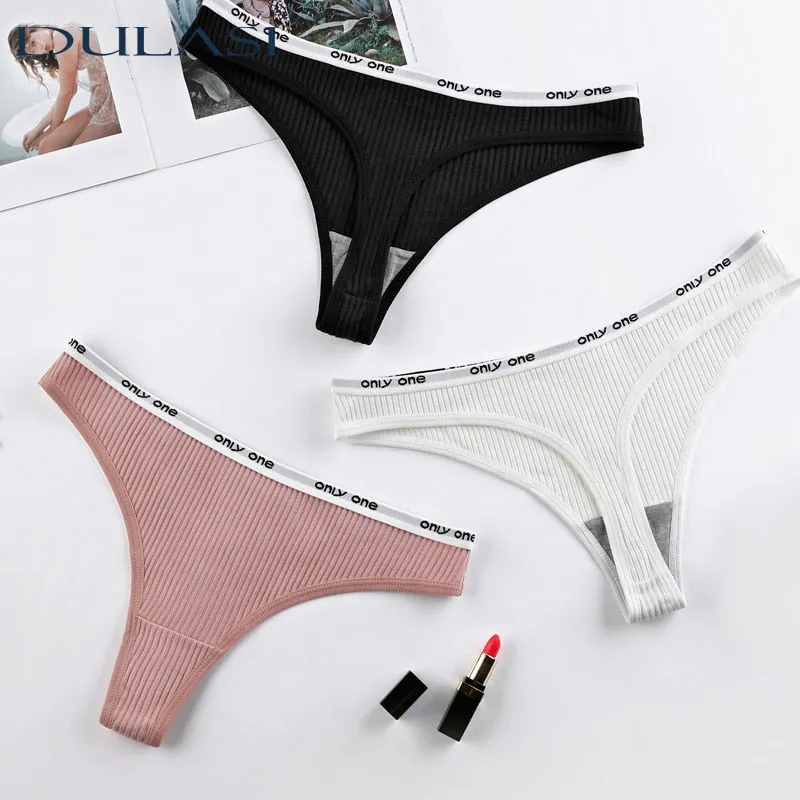 3 Pack Cotton Mix Thong Sports  Underwear Hot Panties Comfortable Seamless G-String Low Rise Underpants Lingerie Briefs