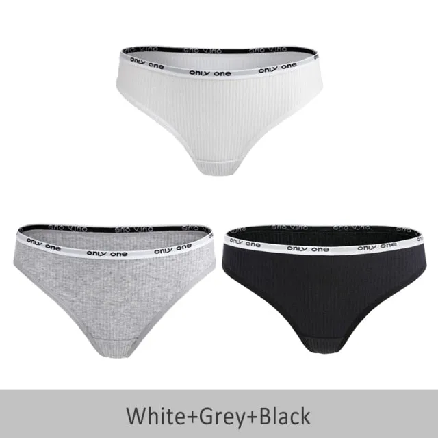 3 Pack Cotton Mix Thong Sports  Underwear Hot Panties Comfortable Seamless G-String Low Rise Underpants Lingerie Briefs