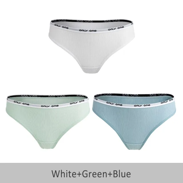 3 Pack Cotton Mix Thong Sports  Underwear Hot Panties Comfortable Seamless G-String Low Rise Underpants Lingerie Briefs