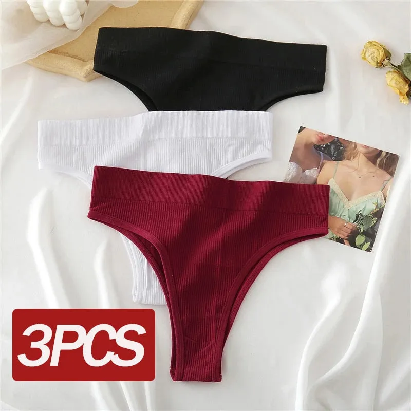 3 Pack Panties Seamless High Waisted Underwear Women Comfortable Underpants Briefs Undies