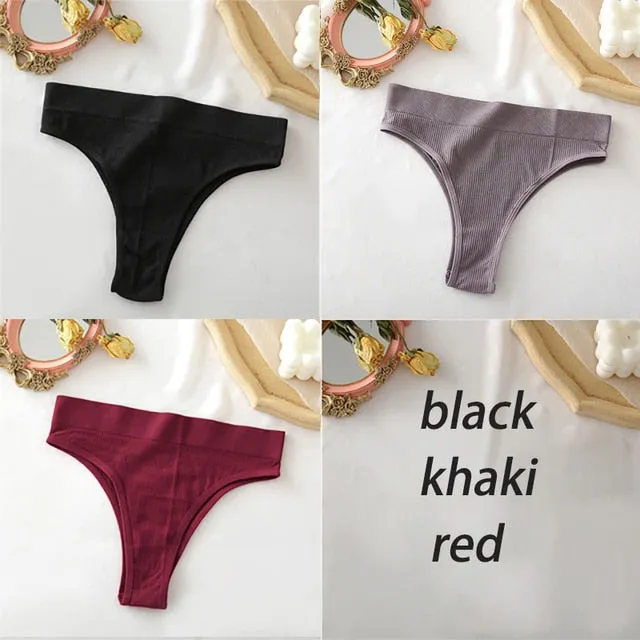 3 Pack Panties Seamless High Waisted Underwear Women Comfortable Underpants Briefs Undies