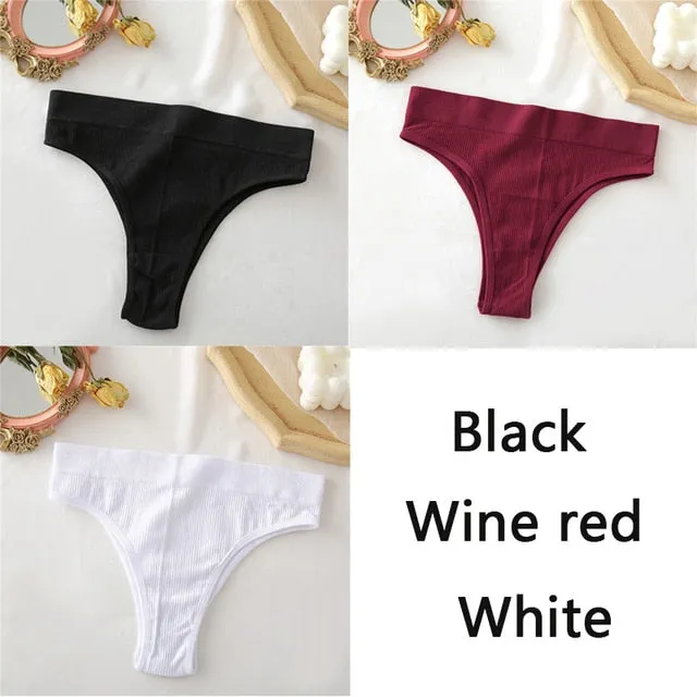 3 Pack Panties Seamless High Waisted Underwear Women Comfortable Underpants Briefs Undies