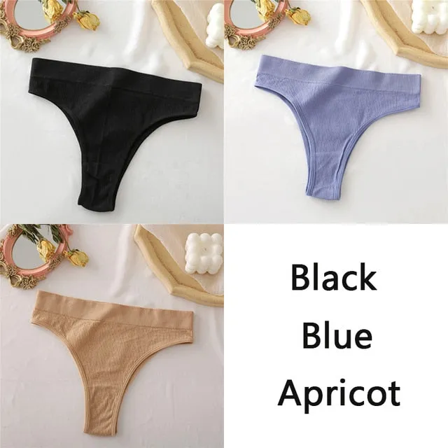 3 Pack Panties Seamless High Waisted Underwear Women Comfortable Underpants Briefs Undies