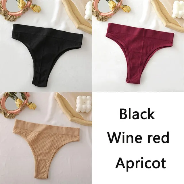 3 Pack Panties Seamless High Waisted Underwear Women Comfortable Underpants Briefs Undies