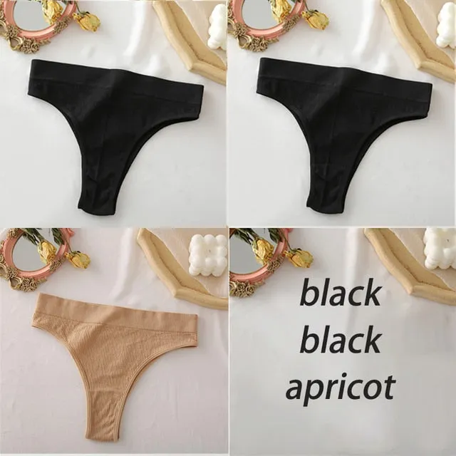 3 Pack Panties Seamless High Waisted Underwear Women Comfortable Underpants Briefs Undies