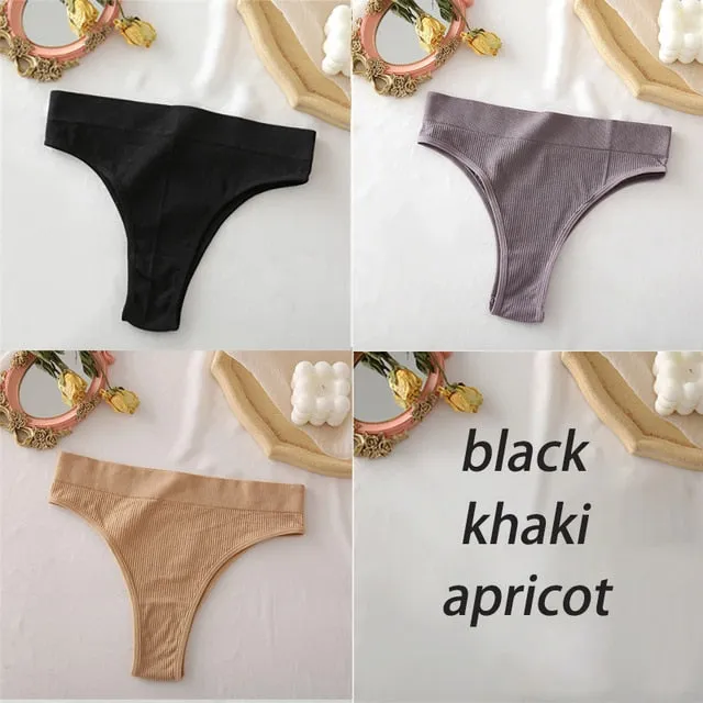 3 Pack Panties Seamless High Waisted Underwear Women Comfortable Underpants Briefs Undies