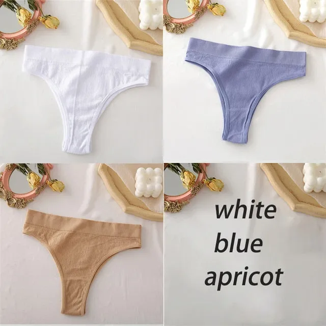 3 Pack Panties Seamless High Waisted Underwear Women Comfortable Underpants Briefs Undies