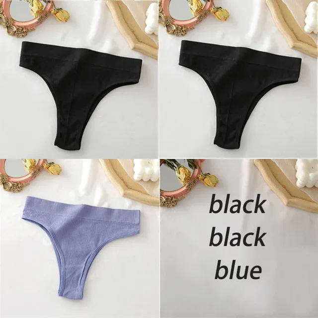 3 Pack Panties Seamless High Waisted Underwear Women Comfortable Underpants Briefs Undies