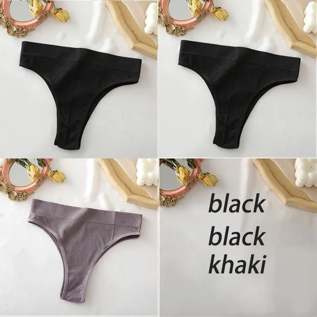 3 Pack Panties Seamless High Waisted Underwear Women Comfortable Underpants Briefs Undies