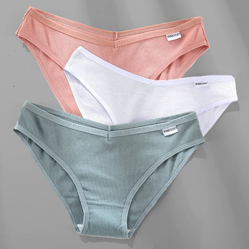 3PCS M-4XL Cotton Panties Female Underwear Sexy Women Briefs