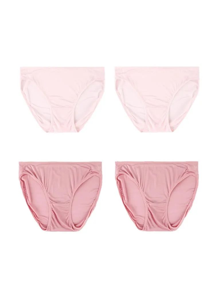 4Pcs Comfortable Mulberry Silk Kitted Panties (Bra NOT Included)