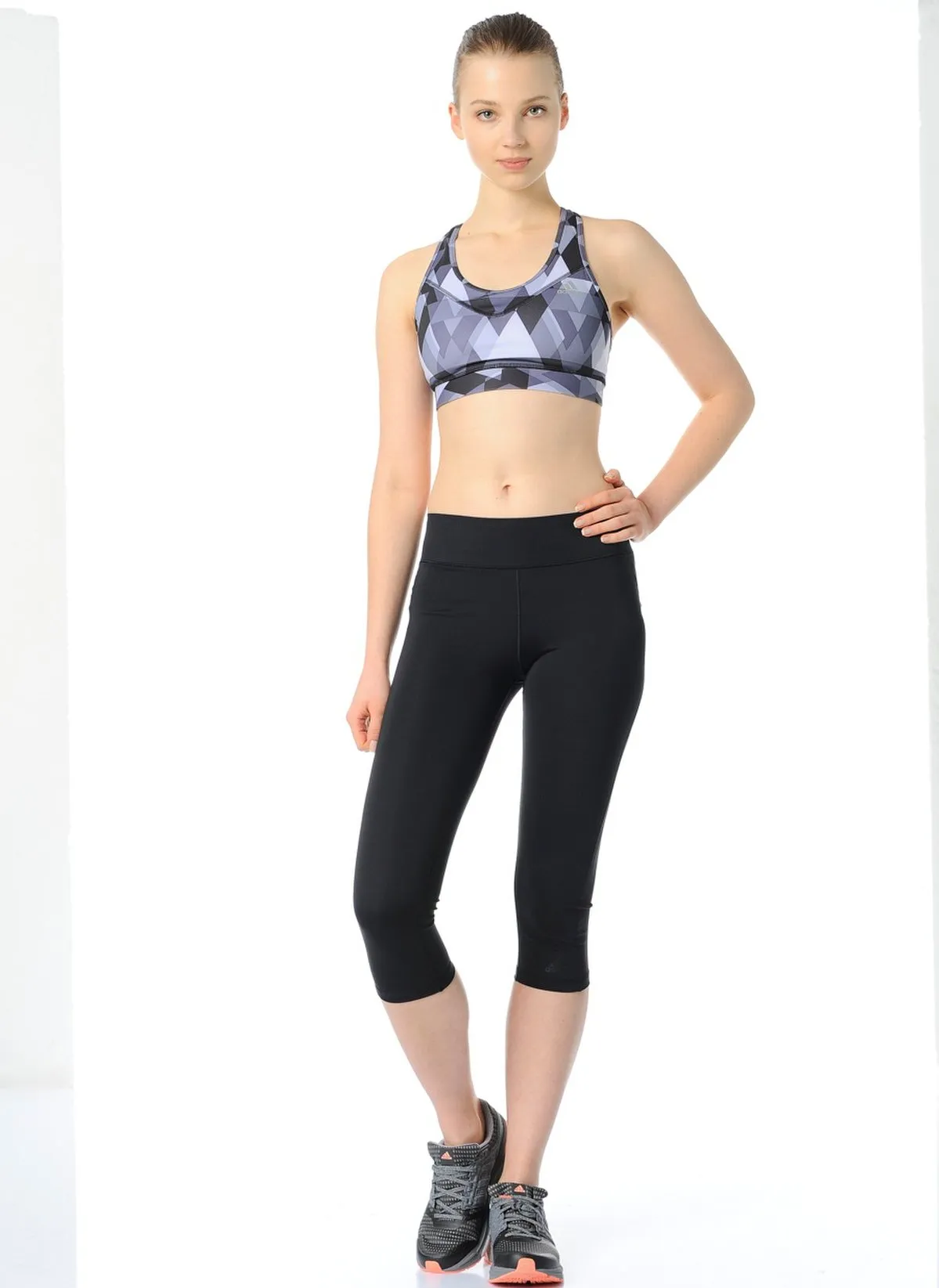 Adidas Techfit Printed Bra - Black/Print/Matte Silver(AJ0539)