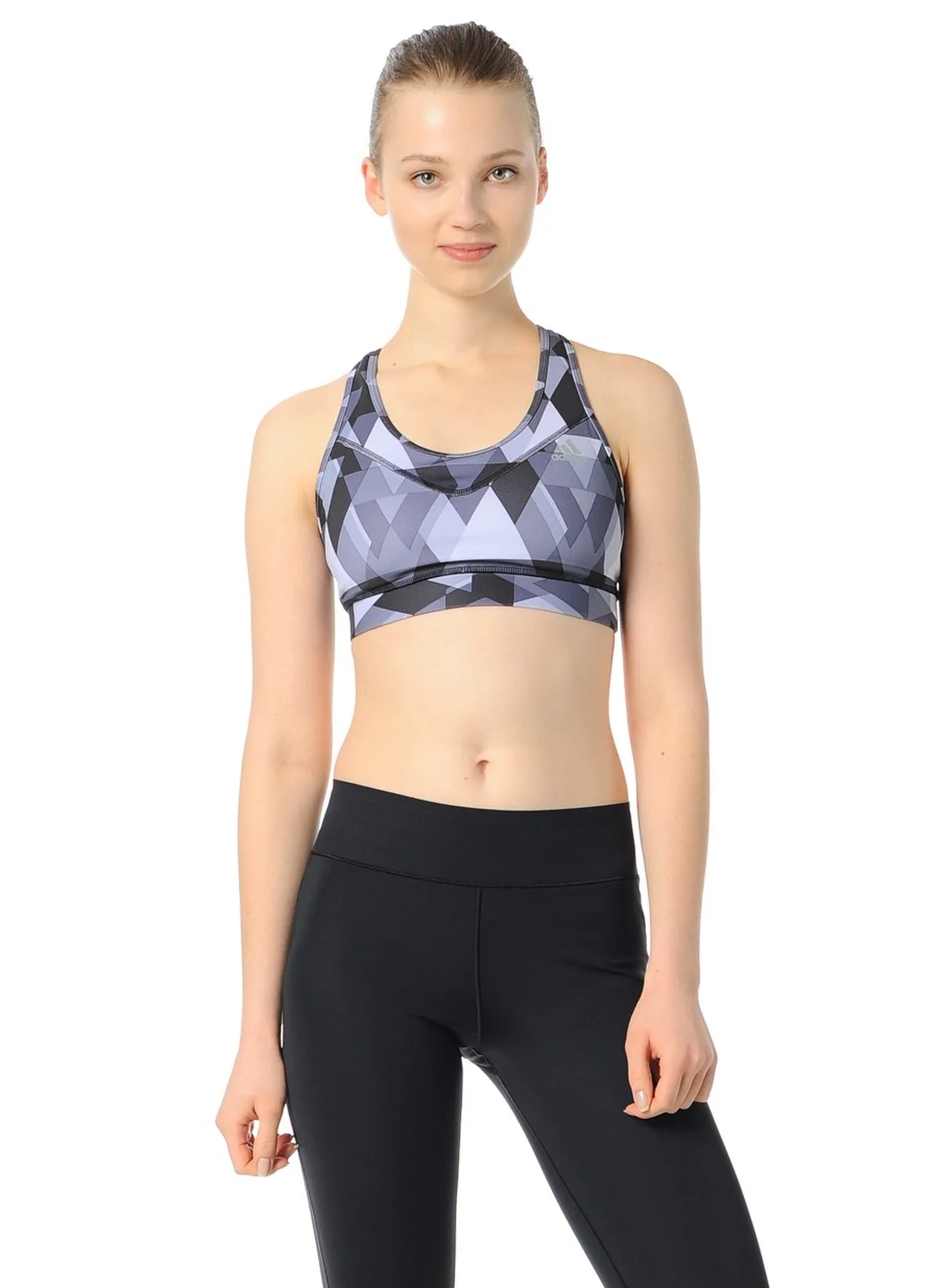 Adidas Techfit Printed Bra - Black/Print/Matte Silver(AJ0539)