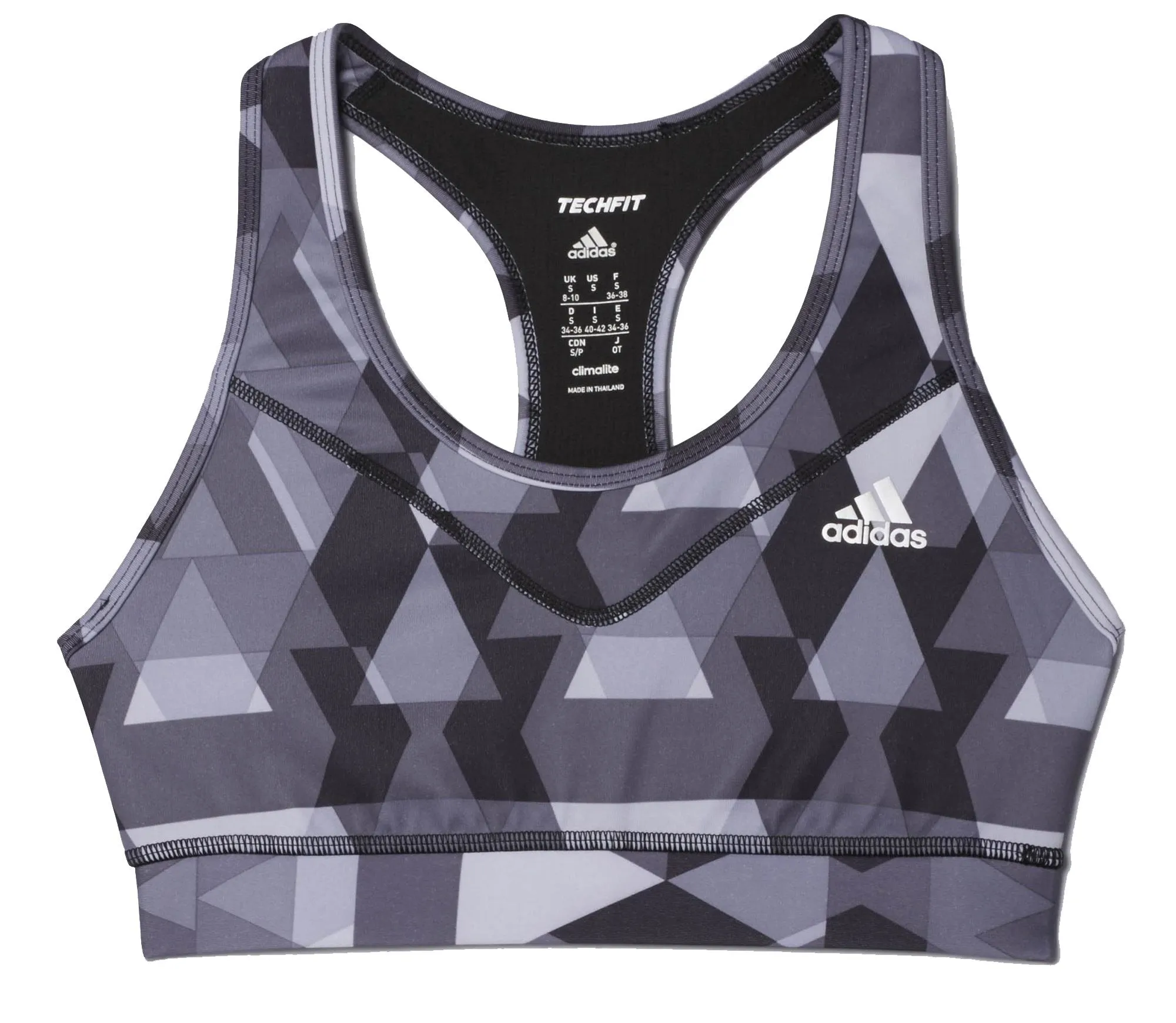 Adidas Techfit Printed Bra - Black/Print/Matte Silver(AJ0539)