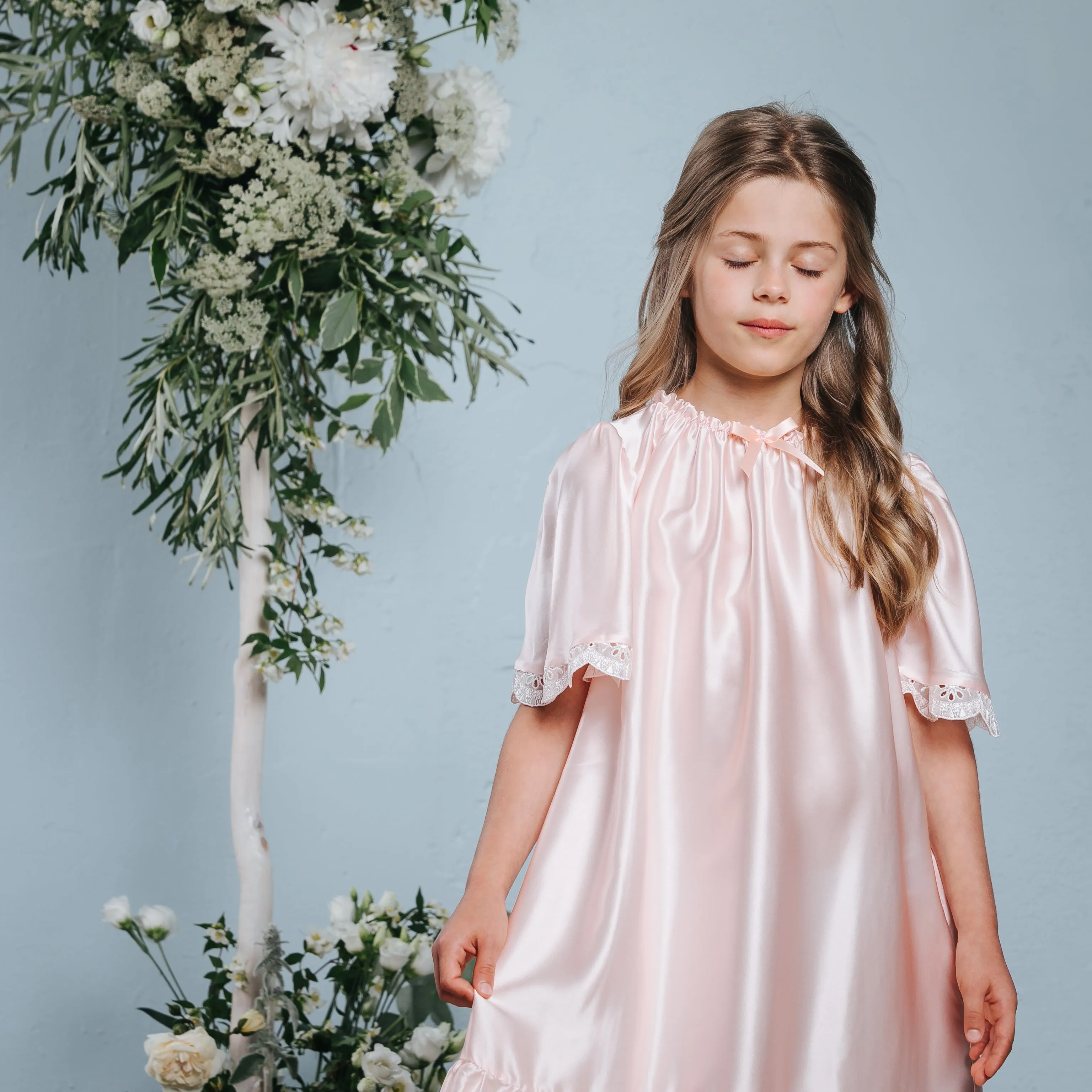 AGELEA GIRLS’ SILK NIGHTDRESS