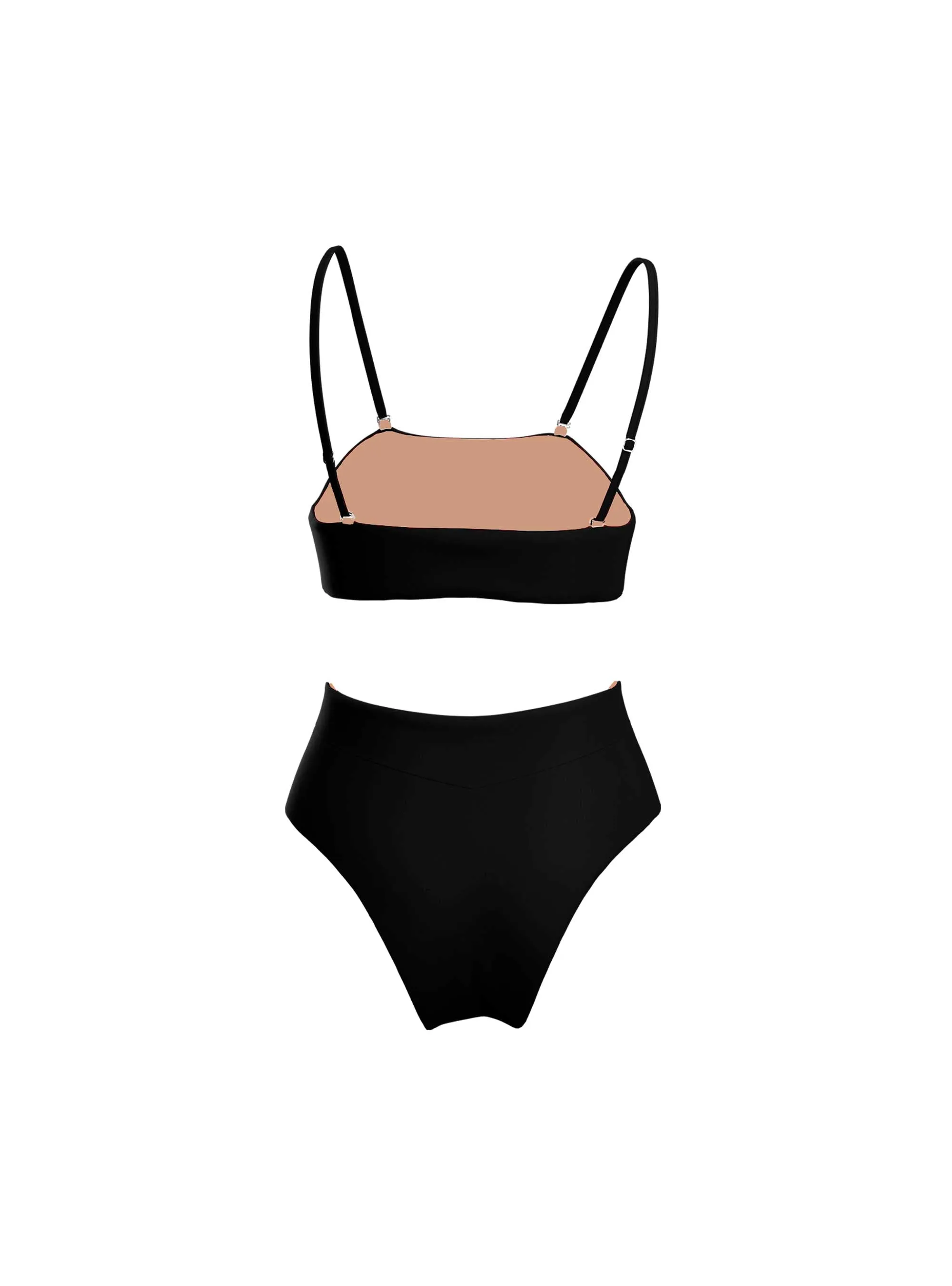 BANDEAU BIKINI WITH HIGH WAISTED BRIEFS