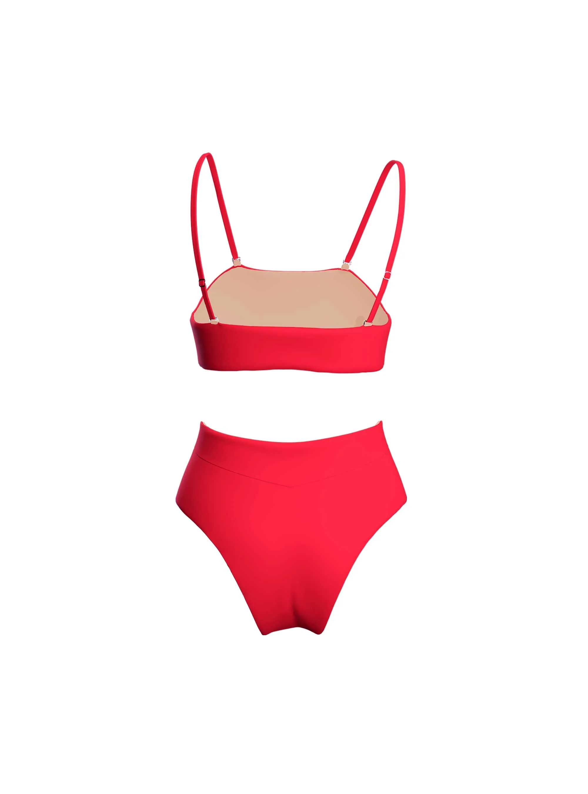 BANDEAU BIKINI WITH HIGH WAISTED BRIEFS