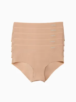 Calvin Klein Women's Invisibles 5 Pack Seamless Hipster Light Caramel QD3557 274