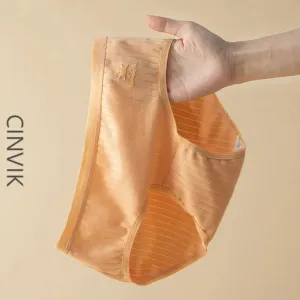 Cinvik Women Cotton Briefs Panties Daily Soft Underwear Female Rib Underpants Sun Print Girls Comfortable Panty Lingerie Ladies