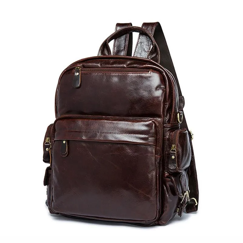 Classic Leather Casual Vintge Backpacks WIth Large Capacity