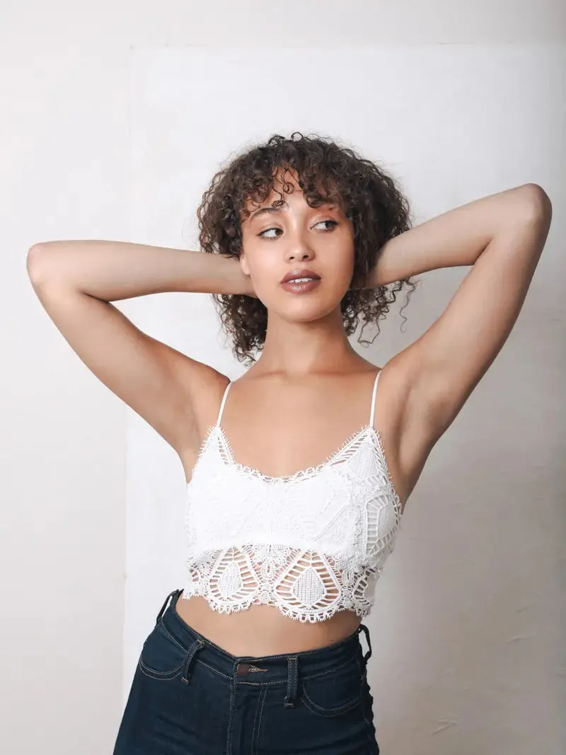 Crochet Lace Longline Bralette- 3 Colours