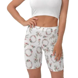 Delicate White Floral Women's Shorts