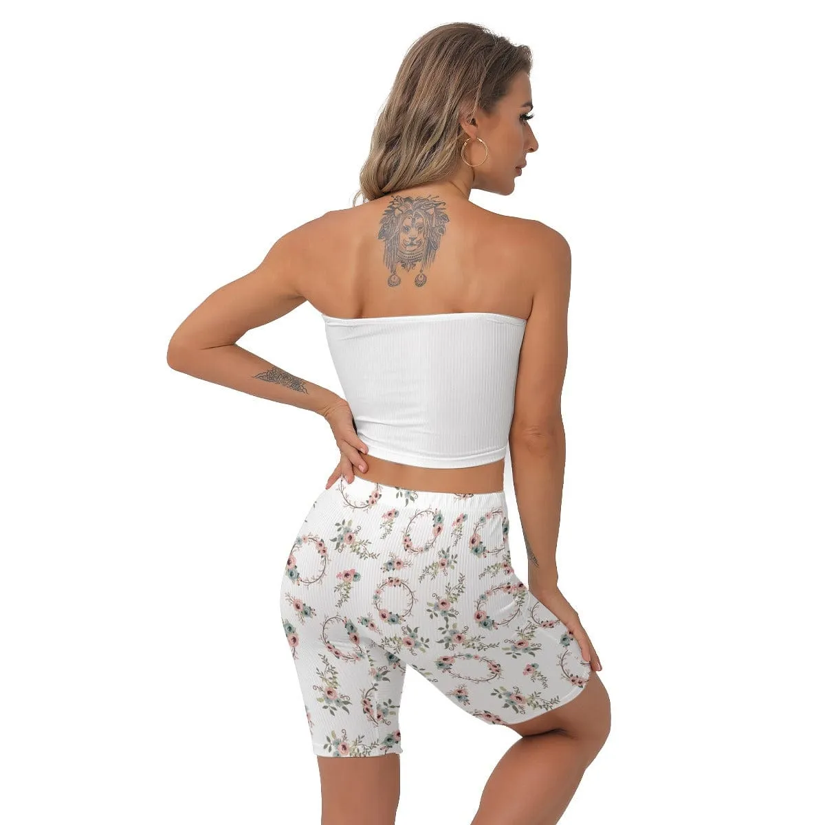 Delicate White Floral Women's Shorts