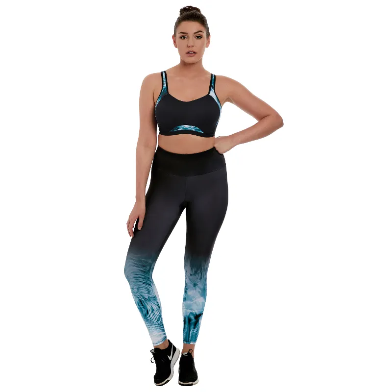 Epic Smoke Blue Black Underwired Sports Bra - Freya Active