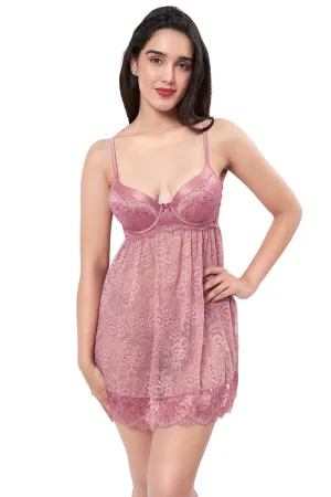 Eternal Bliss Full Coverage Satin Babydoll - Messa Rose