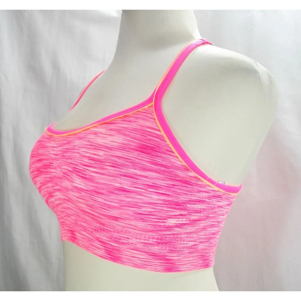 Everlast Wire Free Padded Racerback Sports Bra MEDIUM Fuschia Sun Space Dyed