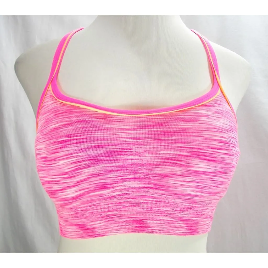 Everlast Wire Free Padded Racerback Sports Bra SMALL Fuschia Sun Space Dyed