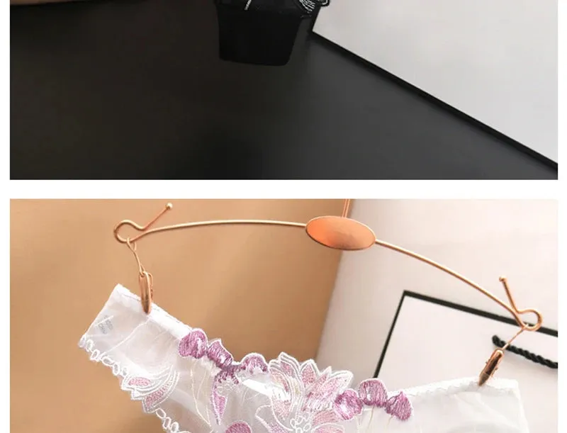 Feminine Floral Embroidery Underwear Ultra-thin Transparent Comfortable Thong Sexy Lace Underwear Low Waist Sexy Thong