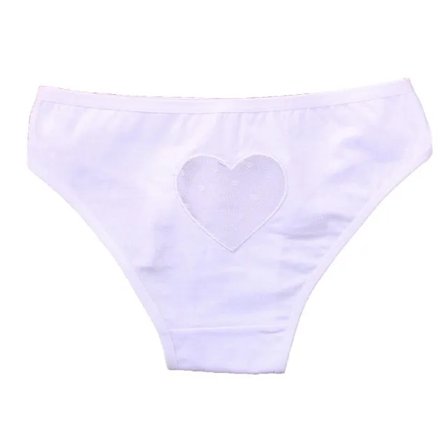 Hollow Out Heart Panties Low-Waist Underpants Comfortable Cotton Mix Briefs Underwear Lingerie