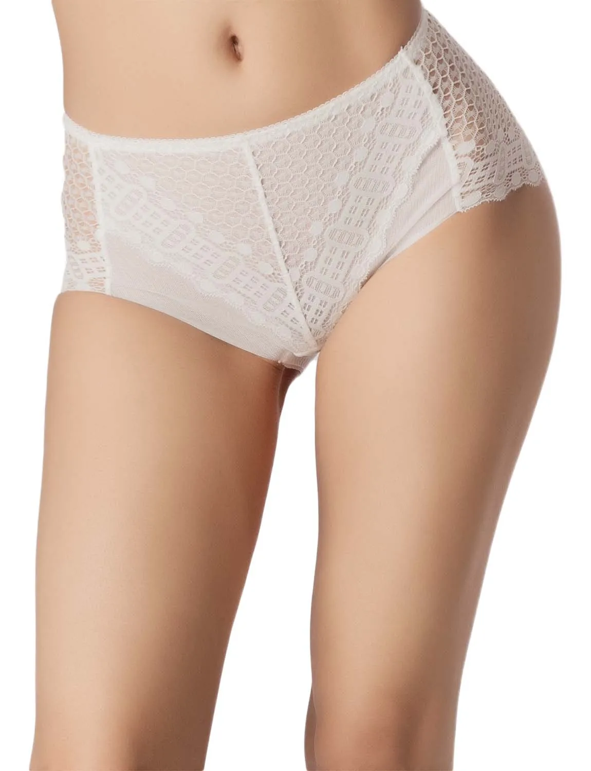 iB-iP Women's See-through Ladies Briefs Hipster Panties Eyelet Lace Knickers