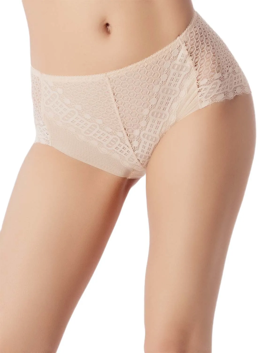 iB-iP Women's See-through Ladies Briefs Hipster Panties Eyelet Lace Knickers