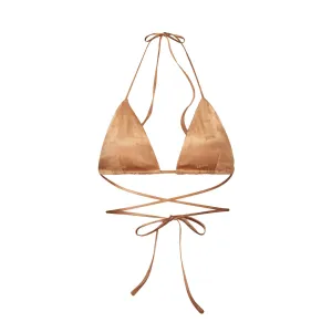 JACQUARD TRIANGLE BRALETTE | OCHRE