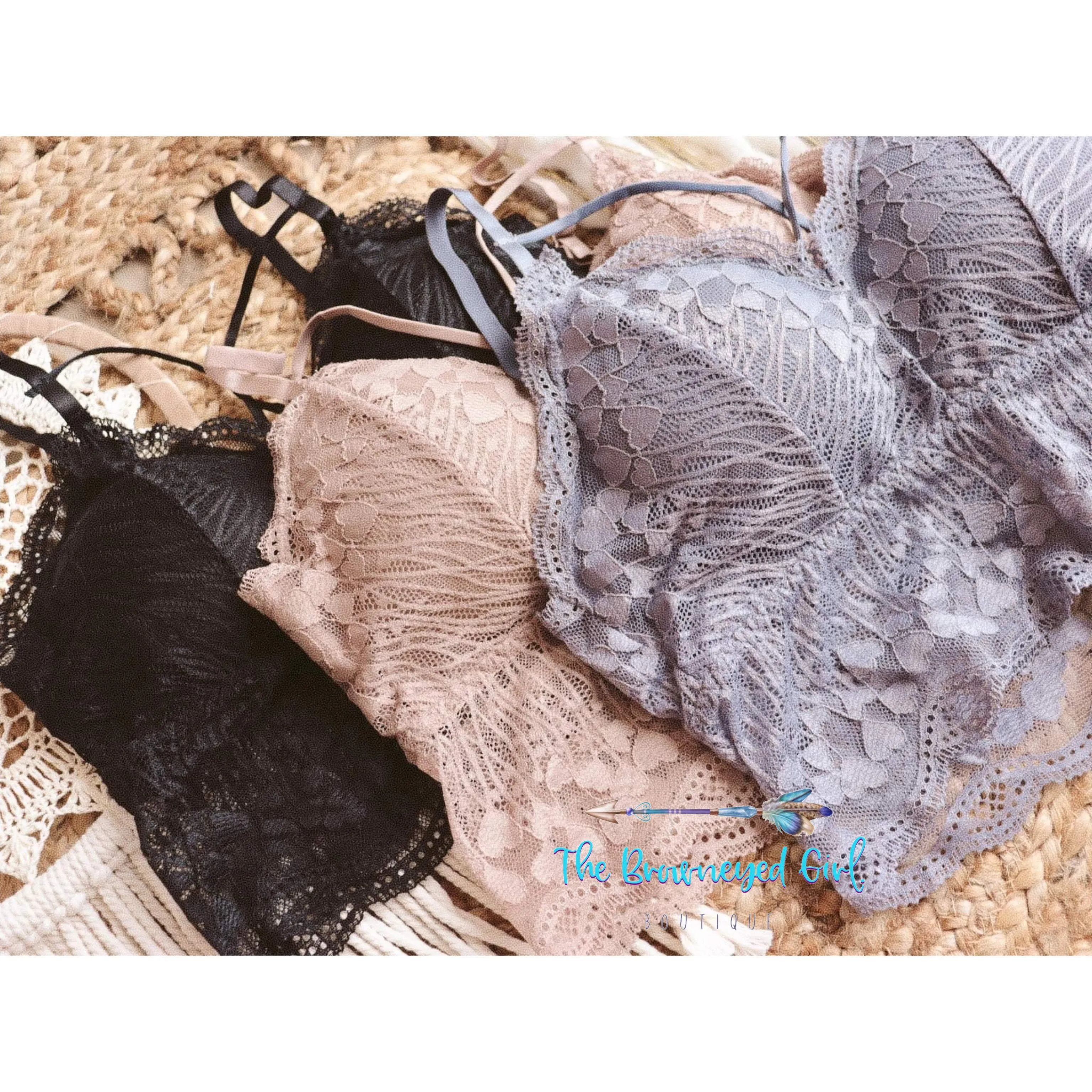 Jady K Luna Lace Bralette Indigo/Brick/Crape/White