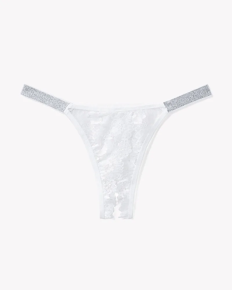 Lace Low Rise Panties with Shine Strap