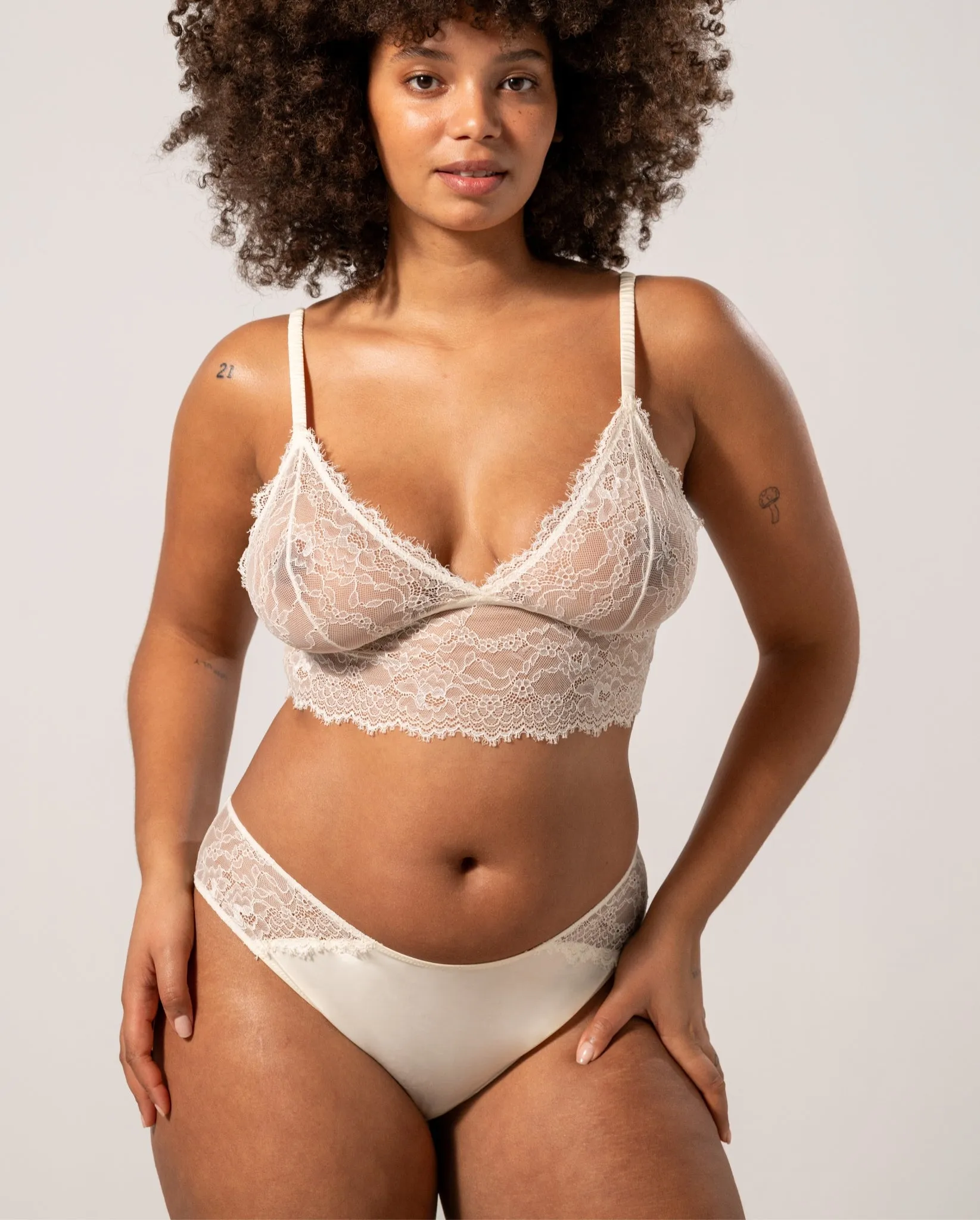 Lace Satin Cheeky Cream