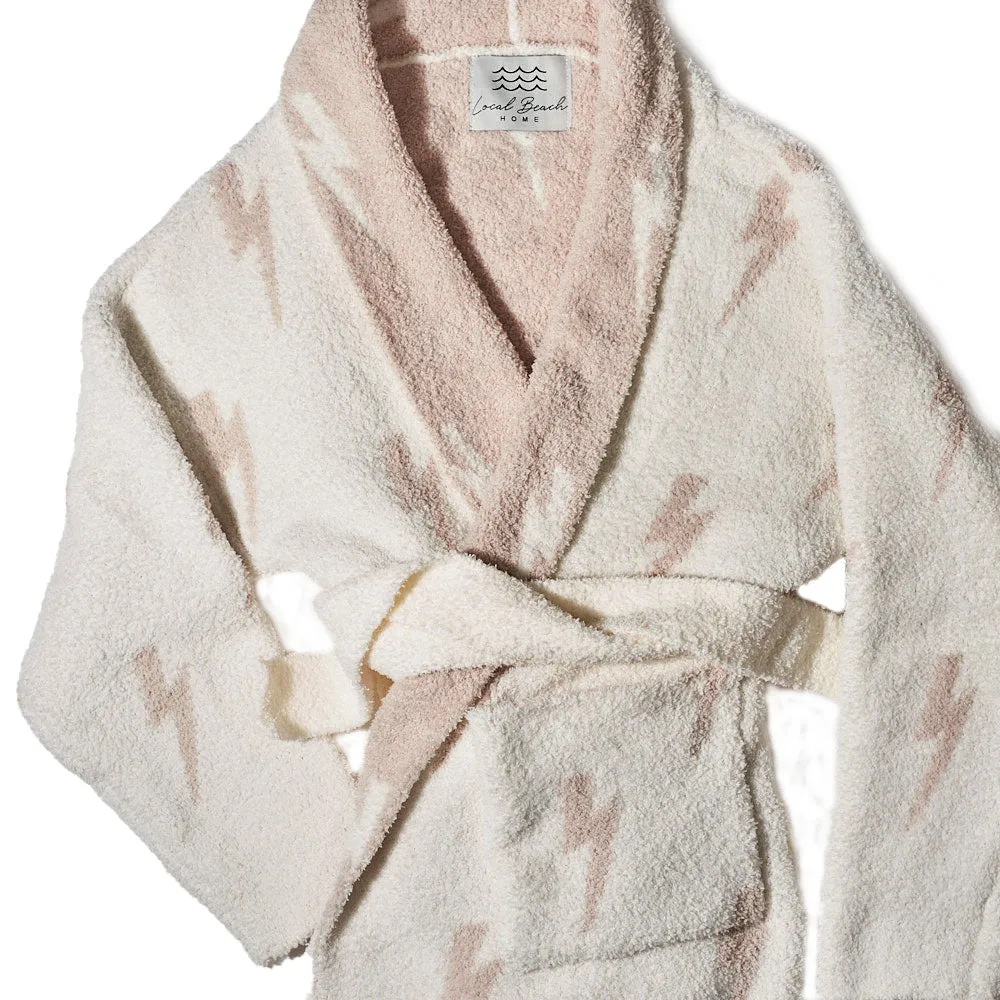 Local Beach Lightning Bolt Luxe Robe - SAND