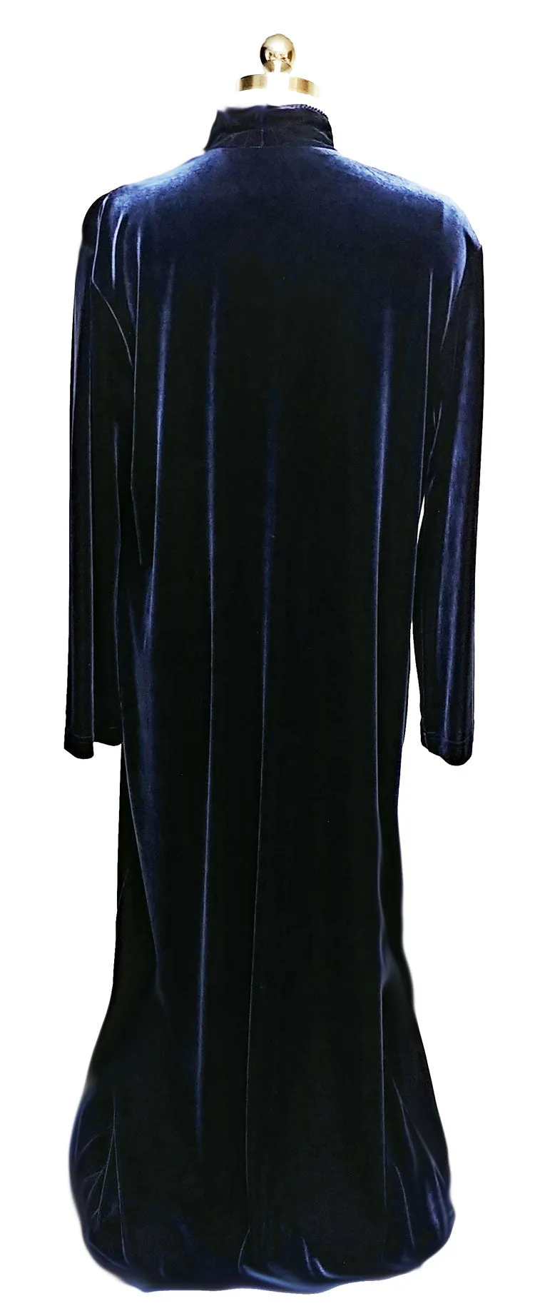 *NEW - DIAMOND TEA LUXURIOUS ZIP UP FRONT VELOUR ROBE IN MIDNIGHT NAVY - SIZE SMALL #2