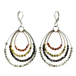 Ombre Metallic Tiered Loop Earrings WorldFinds