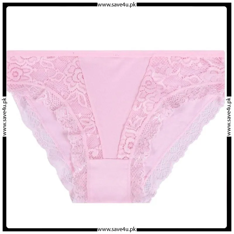 Pack of 2 Lace Trim Floral Lace Panties For Women