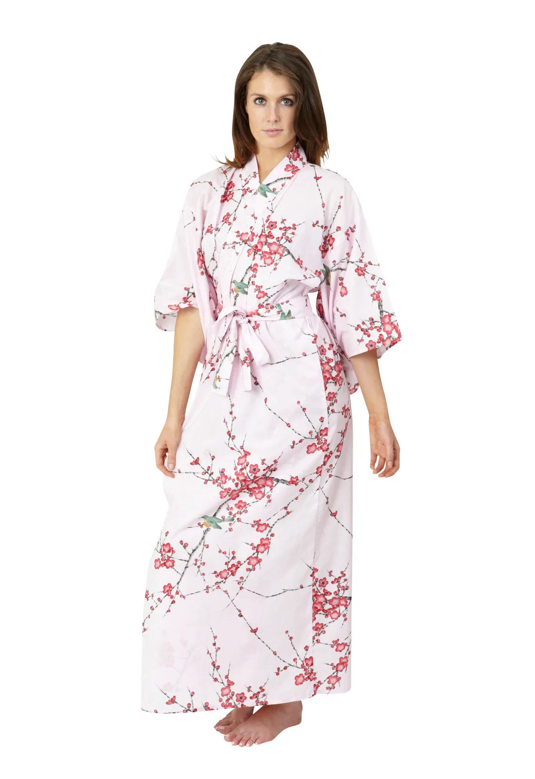 Plum & Warbler Womens Plus Size Cotton Kimono Robe