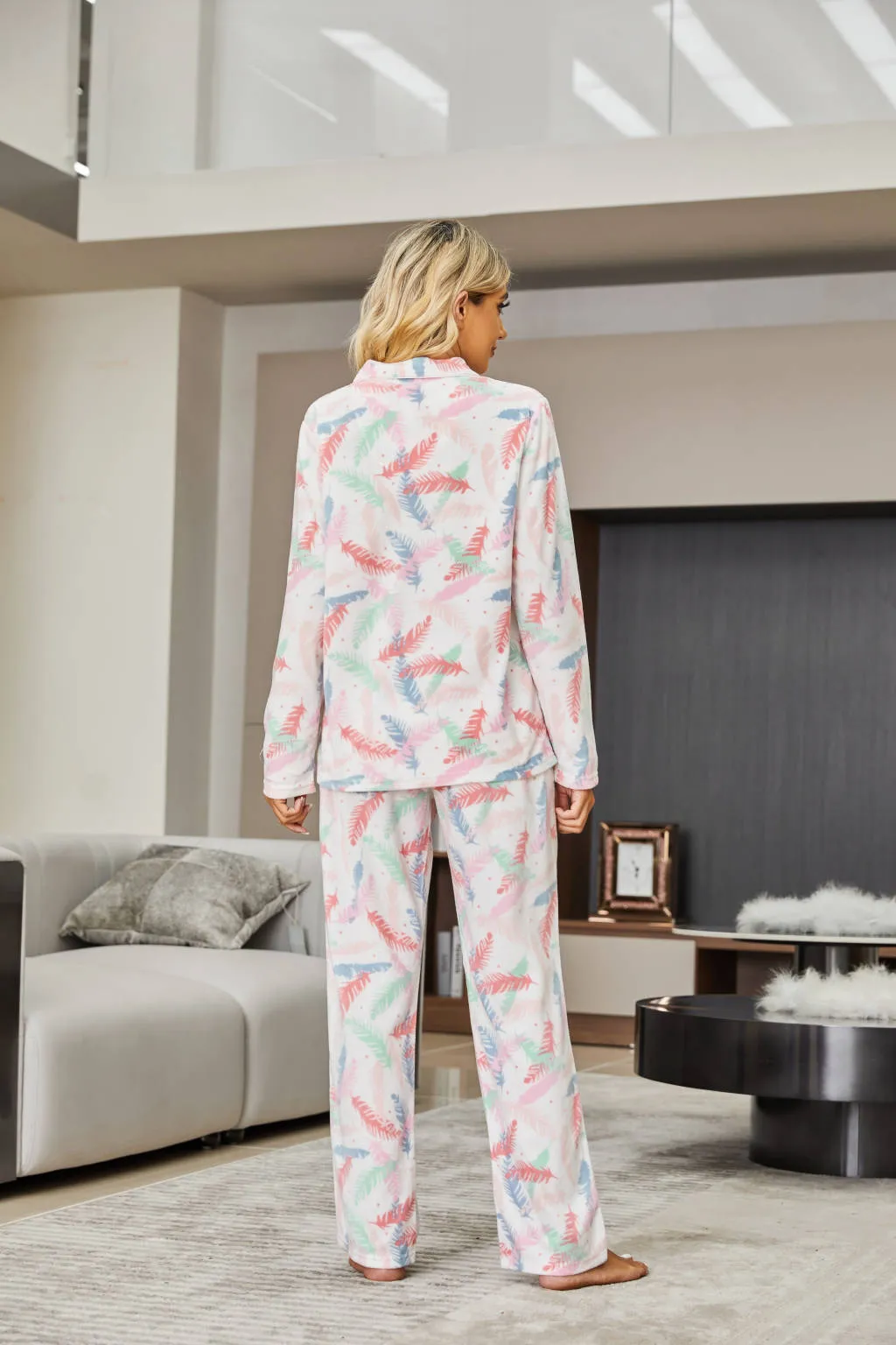 RH Pajamas Women Printed Sleepwear Button Down Lounge Soft Summer Pjs Long Set S-XXL RHW4042