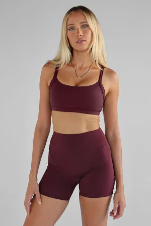 SCULPT Cross Back Crop - Cherry Cola