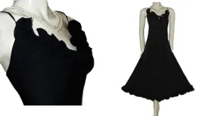 *SOPHISTICATED DELICATES SPANDEX BLACK NIGHTGOWN ADORNED WITH RUFFLES - SIZE LARGE