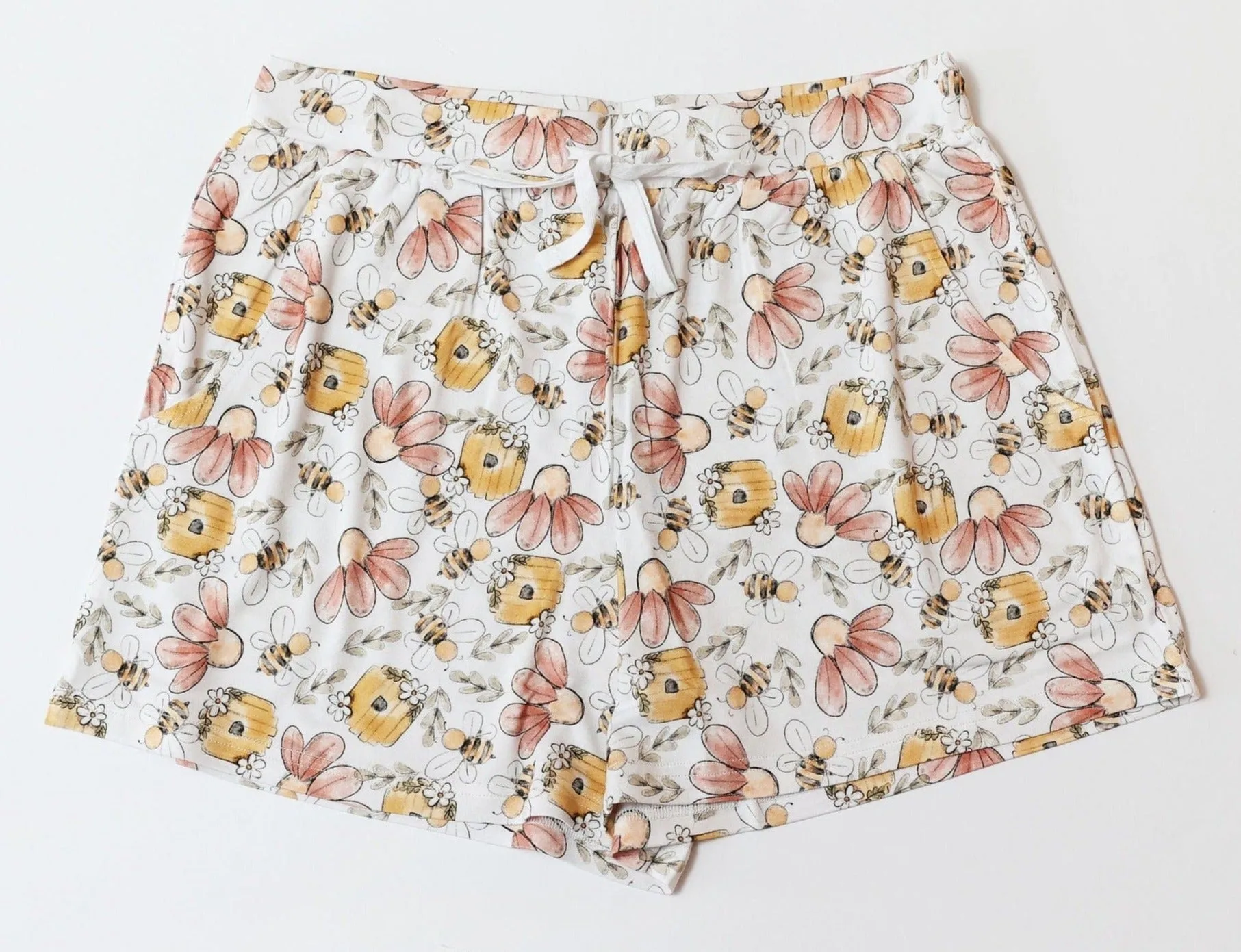 Spring Fever Busy Bee - Women's Bamboo Lounge Shorts