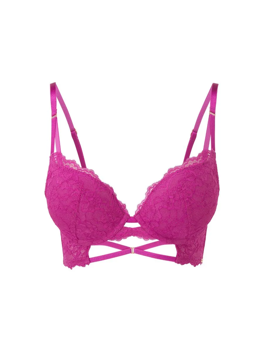 Suspense Longline Plunge Bra - Fuschia