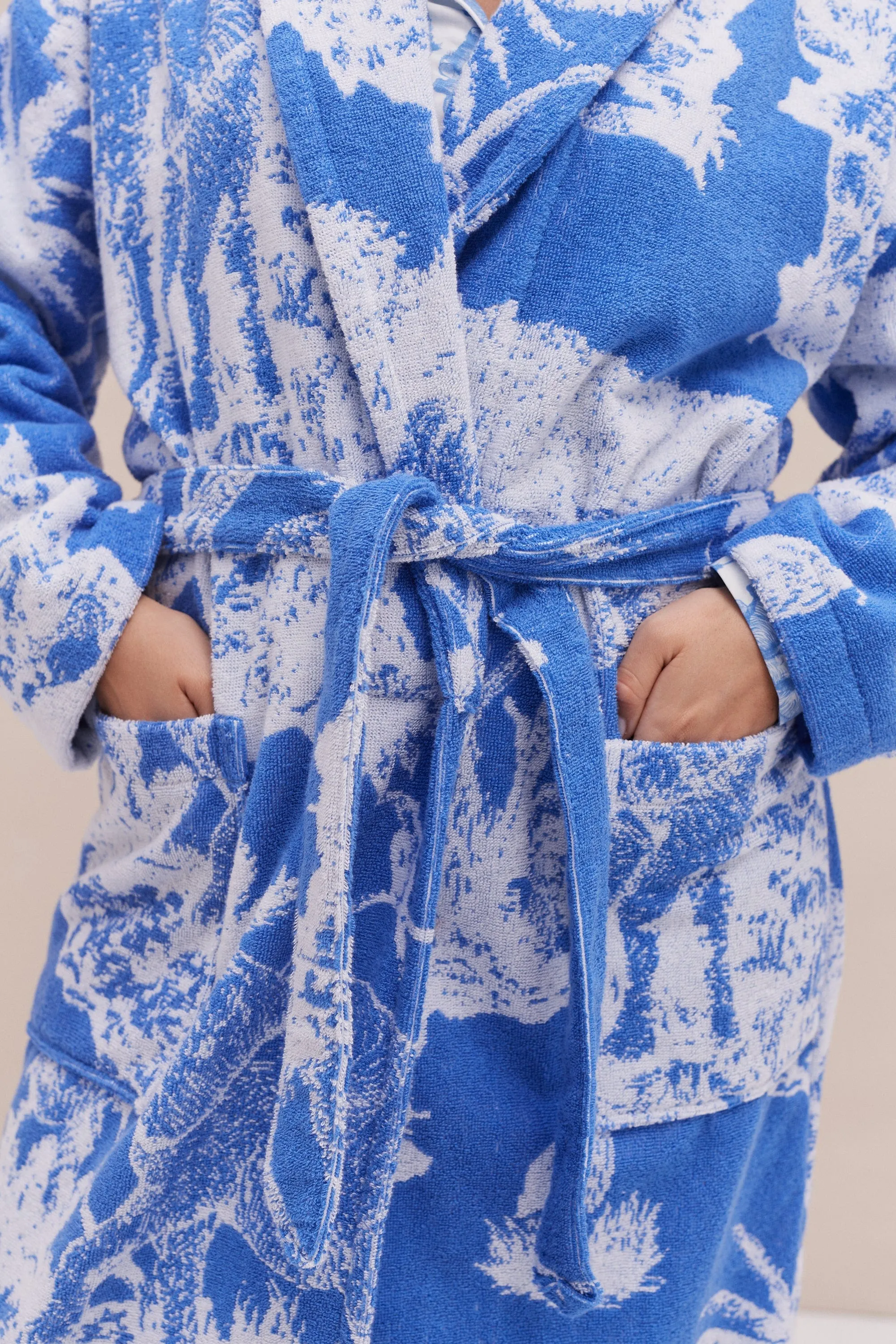 Unisex Towel Robe Loxodonta Print Blue